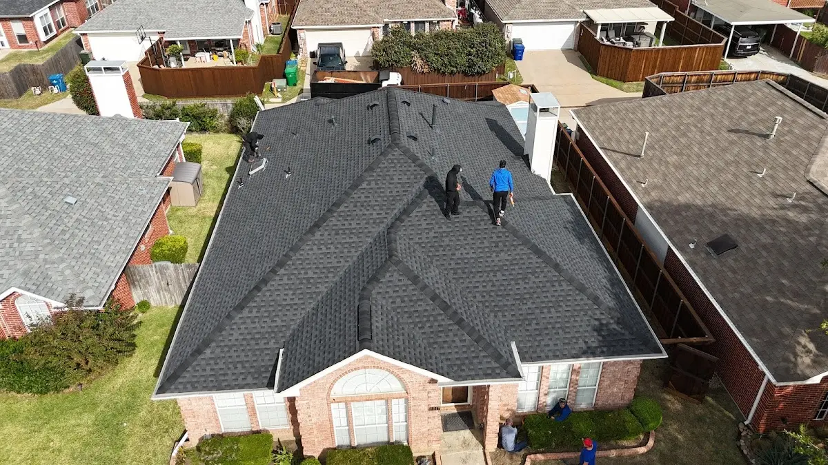 Slate & Tile Roof Repair work in progress on a Hornsby Bend property